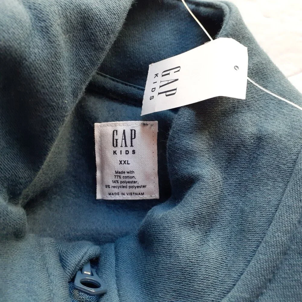 Gap Boys Sweatshirt Blue Quarter Zip Pullover XXL 14-16 New